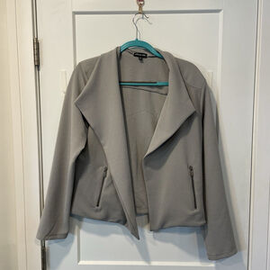 Olivia Blu Women’s Open Front Jacket Size Large Ribbed NWT Gray Modern